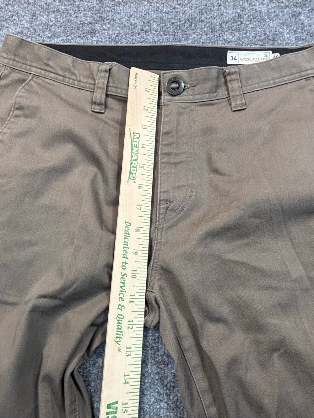 Volcom Frickin Modern Stretch Chino Pants Mens 34 Brown Khaki Skate Repreve - Picture 7 of 16
